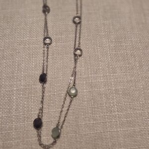 Silver and Black Necklace